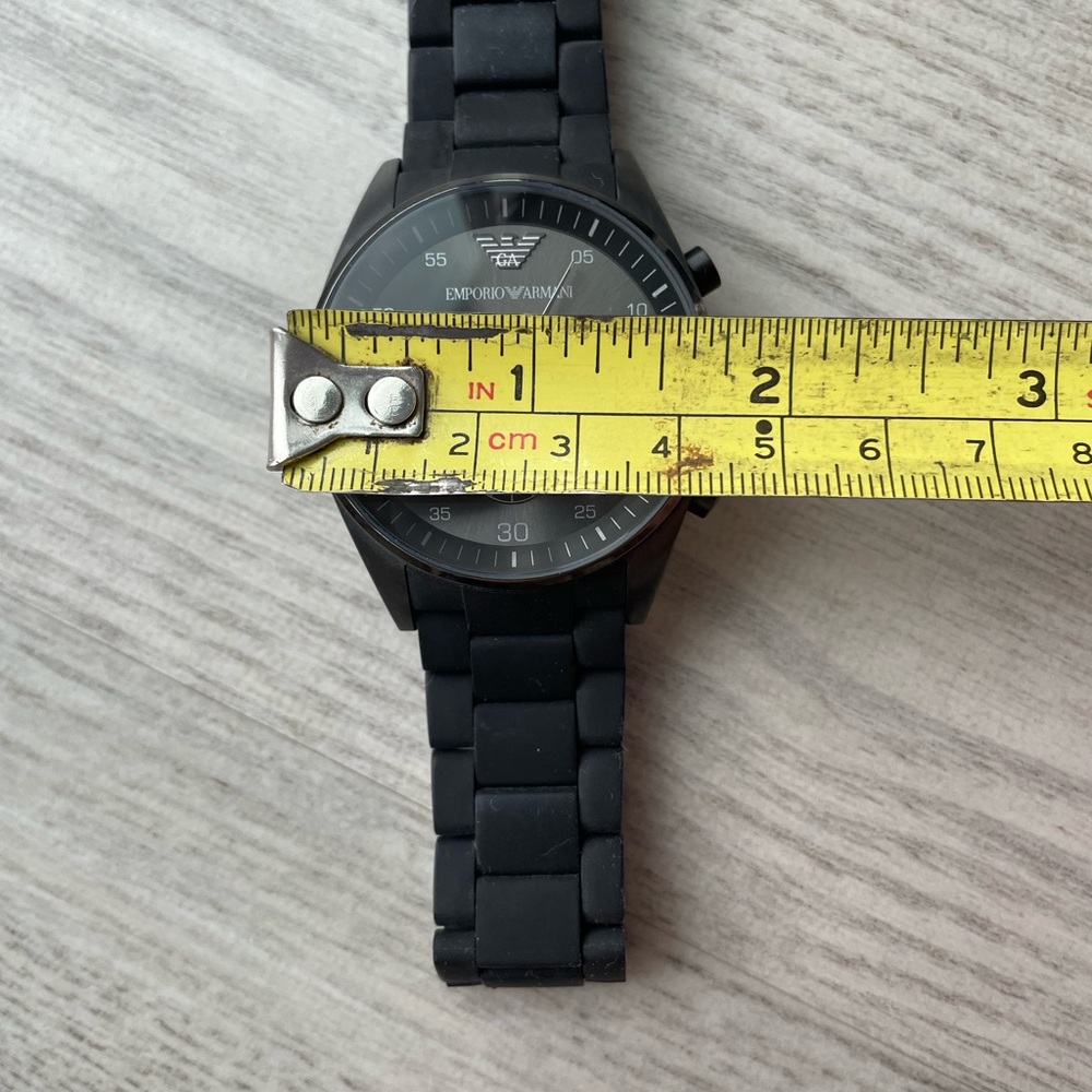 Emporio Armani Men’s Black Silicone Chronograph Watch - Picture 4 of 4